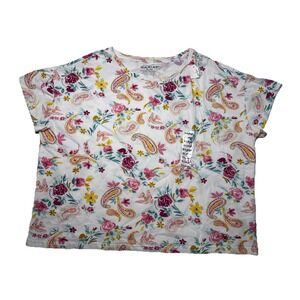 NWT Ariat XL Oversize Fit Floral Paisley Western Top Rayon Spandex‎ Shirt